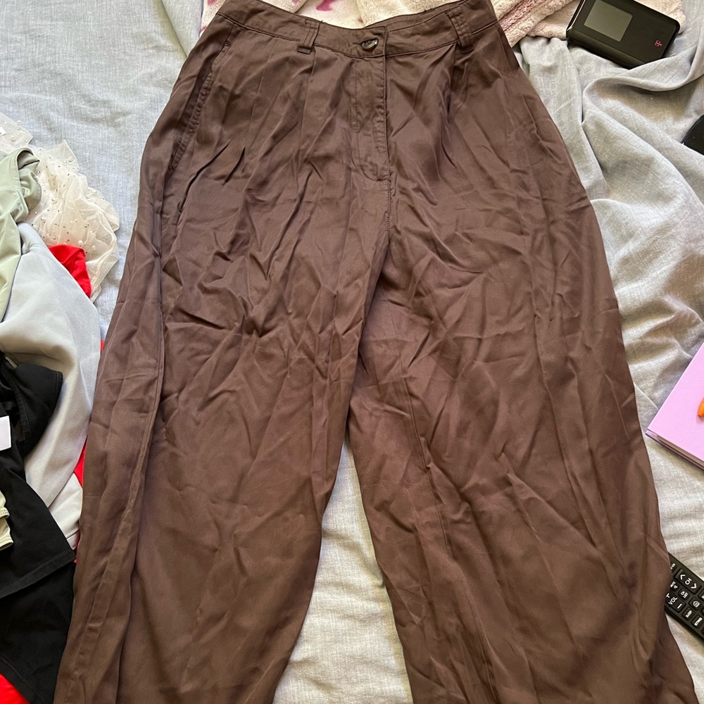 Brown Wide Leg Pants from ASOS design size 6